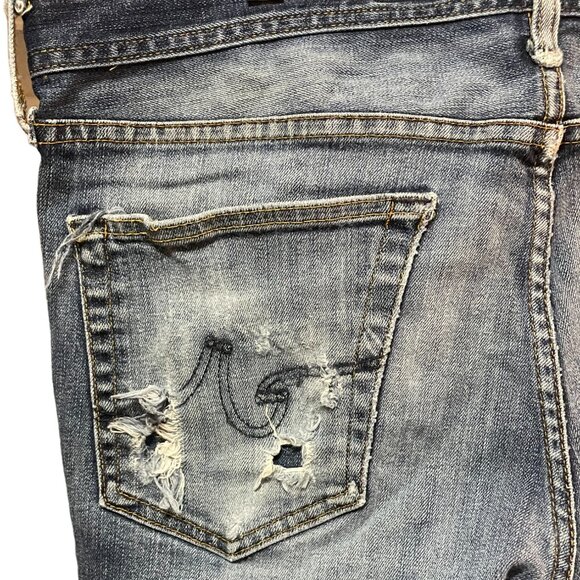 Ag Adriano Goldschmied Modern Slim Straight Distressed Destroyed Jeans - Picture 6 of 9